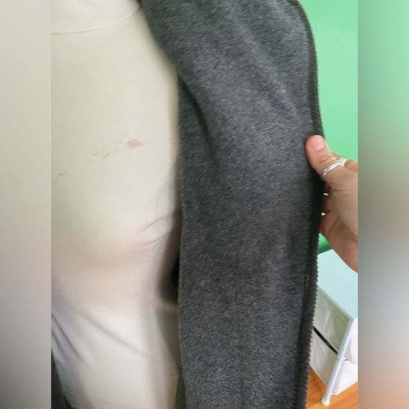 Vintage 80s A Trigere Coat trench black grey wool layered coat high collar - Picture 12 of 16